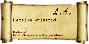 Laczina Arisztid névjegykártya